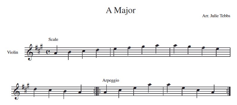 Violin A Major Scale and Arpeggio